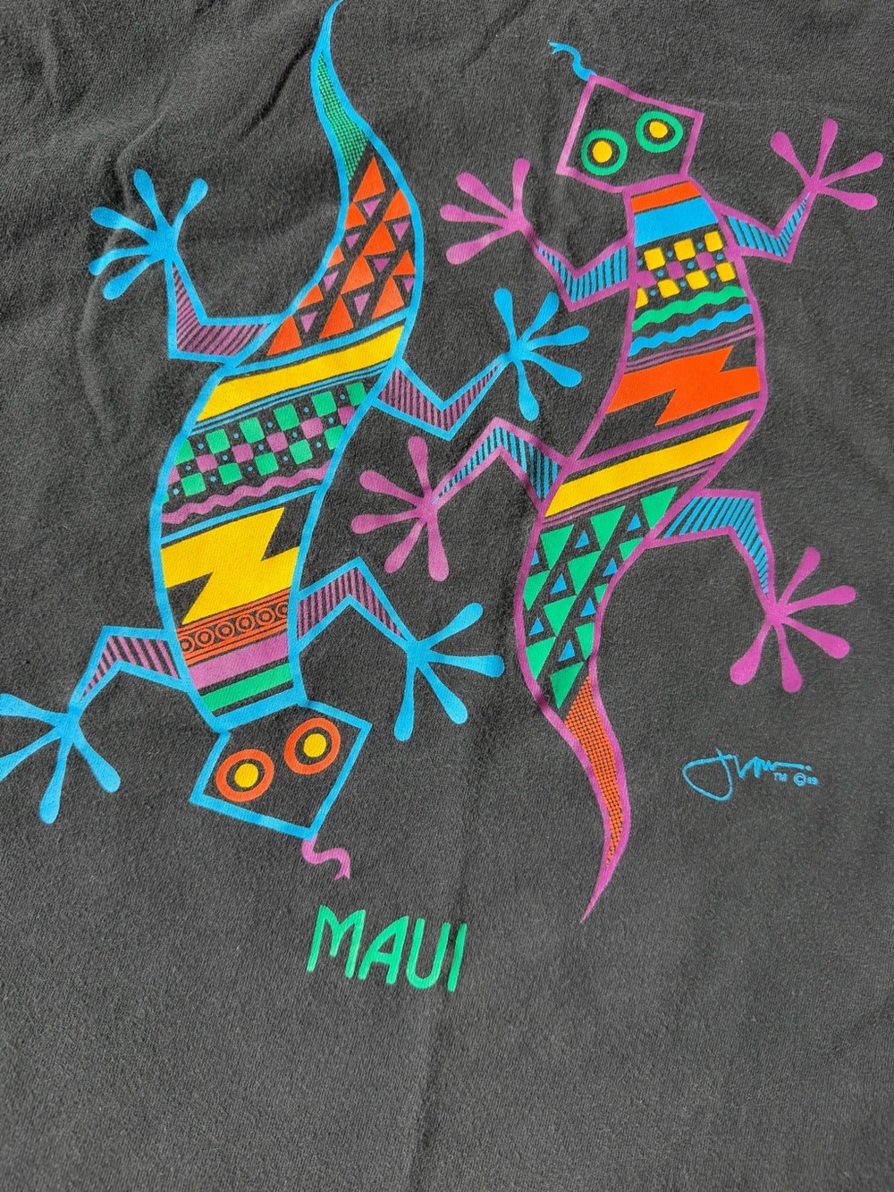 Vintage Maui Geckos Black Tee size Large